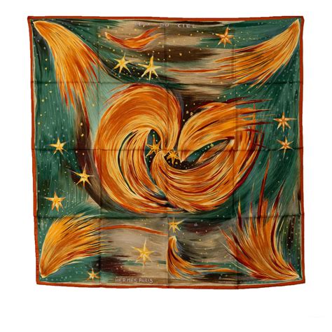 feux du ciel hermes|HERMES Silk Feux Du Ciel Scarf 90 .